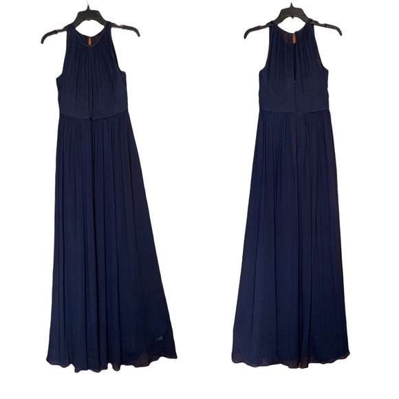 J.Crew Silk Navy Bridesmaids Halter Style Dress - Picture 1 of 6